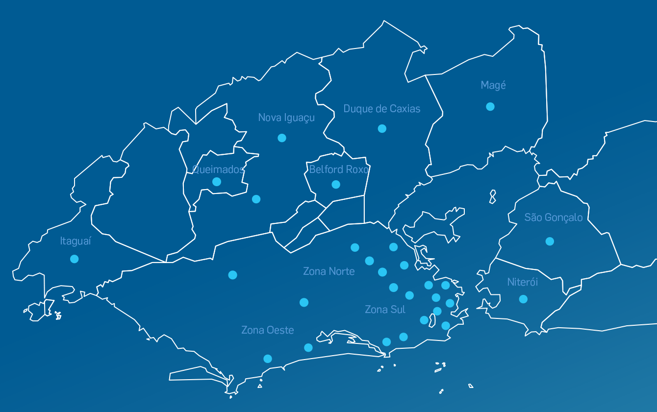 mapa das bases de operação